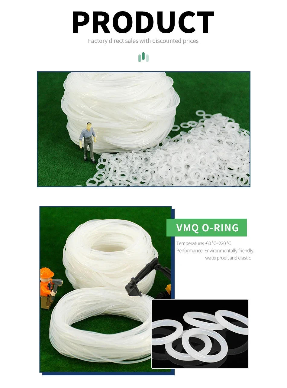 Description Picture 2 of itemO-ring CS 1/1.2/1.5/2.2mm silicone VMQ sealing ring high temperature resistant gasket waterproof and elastic in specifications