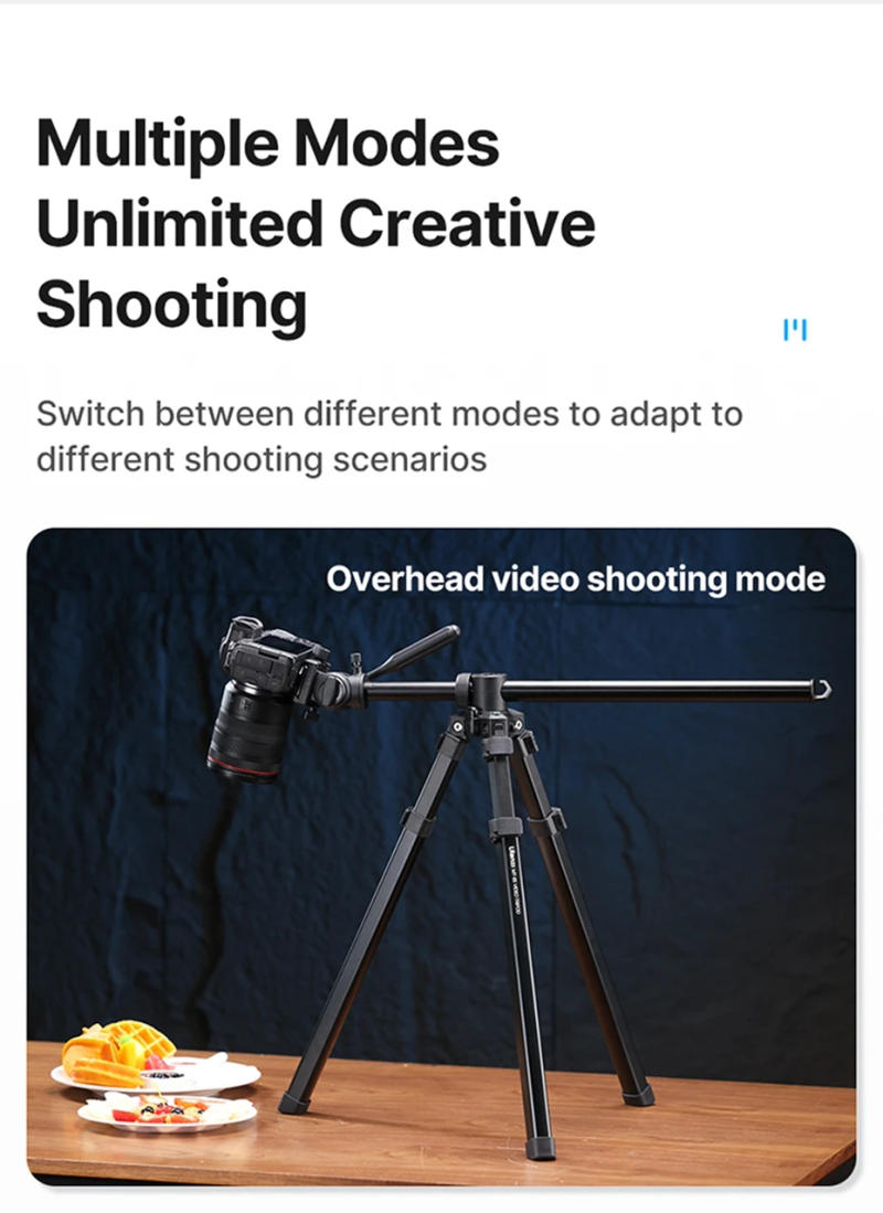 Description Picture 6 of itemUlanzi MT-65 1.76M Horizontal Tripod with 30M Remote Control DSLR Camera Phone Video Tripod Extended Arm for Livestream Shooting