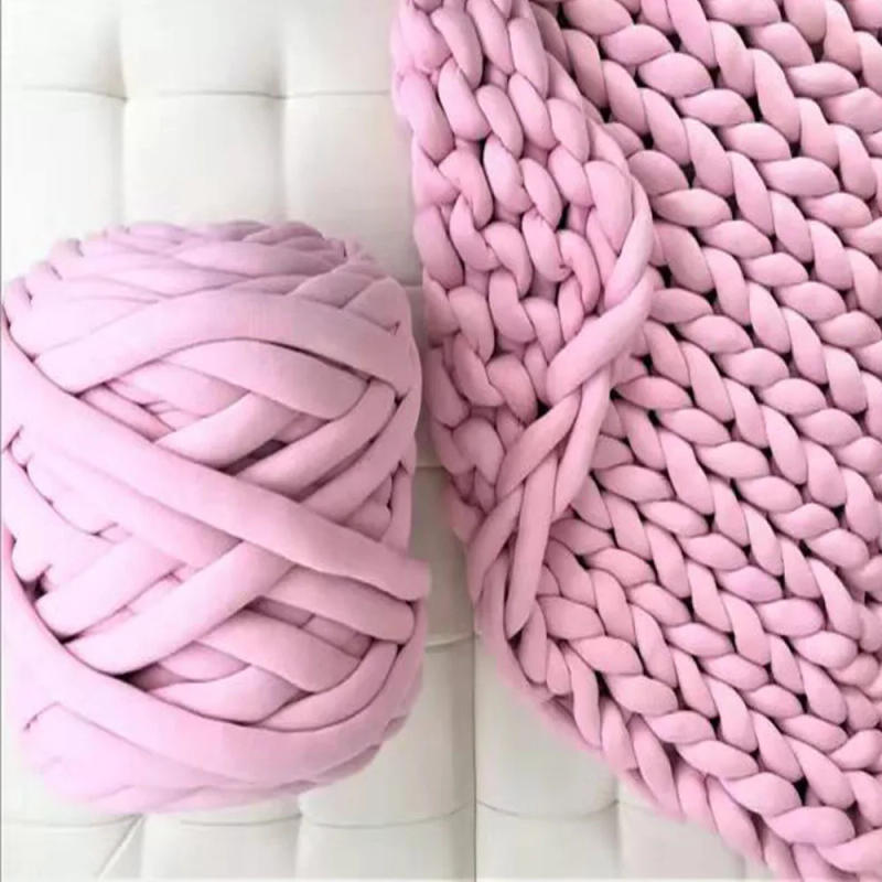 Description Picture 3 of item1kg Thick Chunky Yarn Cored Cotton Wool Tube Yarn for DIY Blanket Hat Bulky Arm Roving Handwork Knitting Spin Yarn For Pet bed