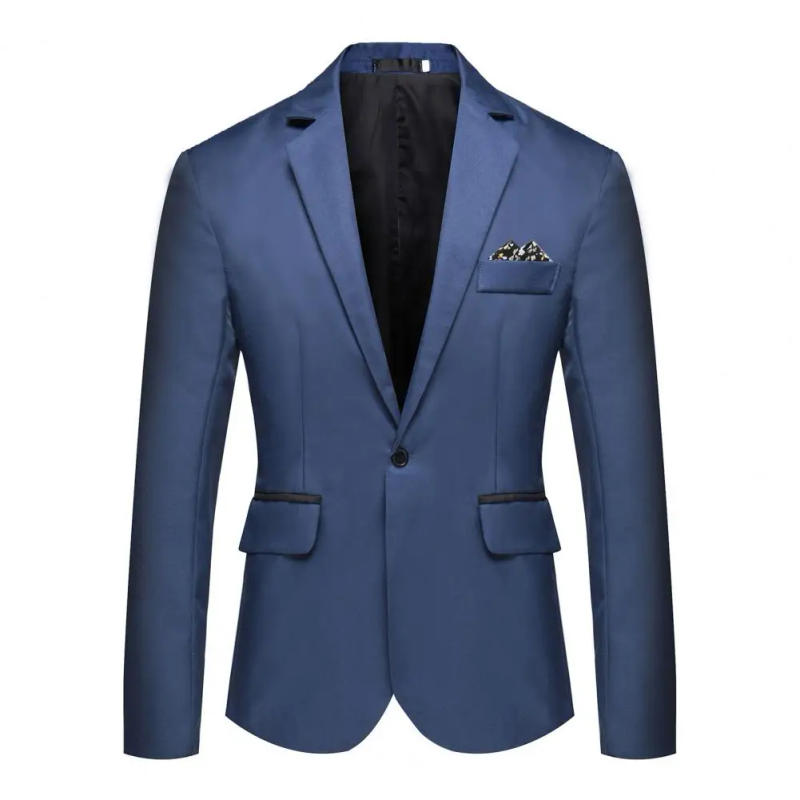 Description Picture 3 of itemSpring Fall Men Lightweight Elegant Men's Slim Fit Suit Coat Lapel Pockets Business Suit Jacket Wedding Modern Fashion Blazer