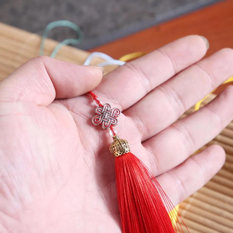 Description Picture 5 of item2/5Pcs Tassel Crown Cap Cloisonne Tassels Fringe Crafts Tassels Key Tassels for DIY Jewelry Making Embellish Accessories