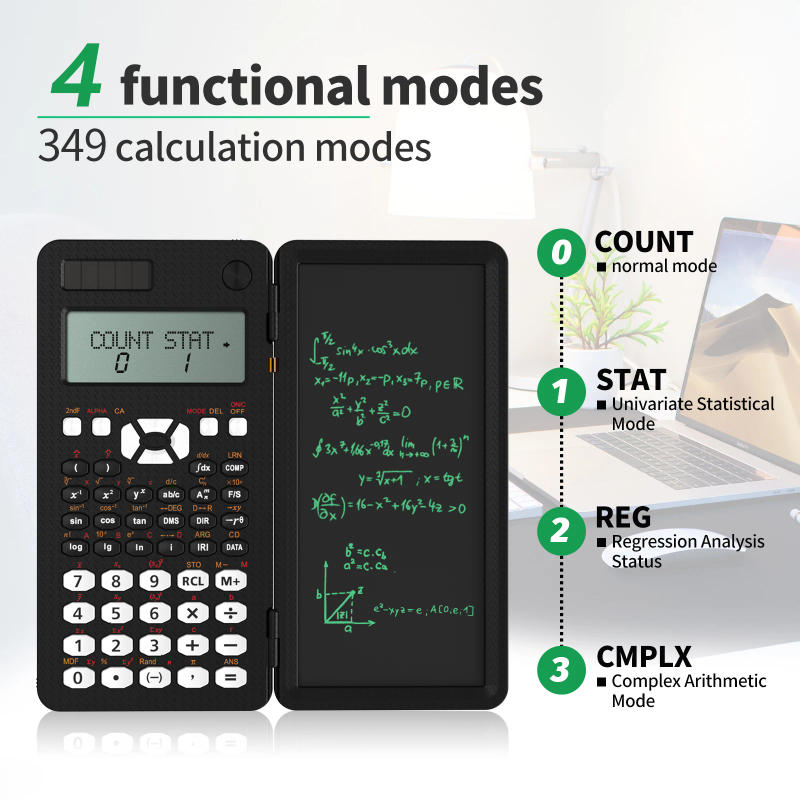 Description Picture 2 of itemScientific Calculator with Writing Tablet 991MS 349 Functions Engineering Financial Calculator for School Students Office 2022