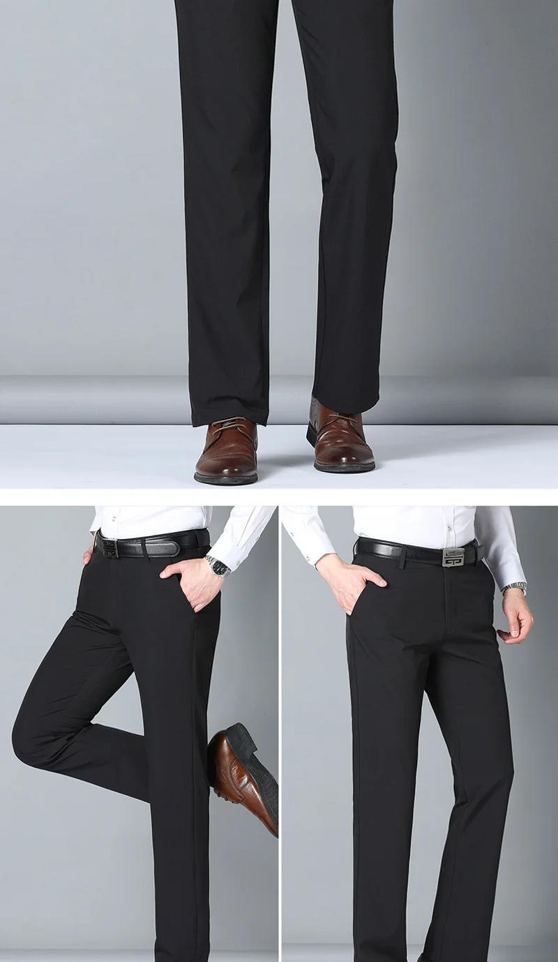 Description Picture 5 of item2024 New All-Match Suit Pants Men's Loose Straight 3d Cutting Fine Workmanship Pure Color All-Matching Casual Business Pants
