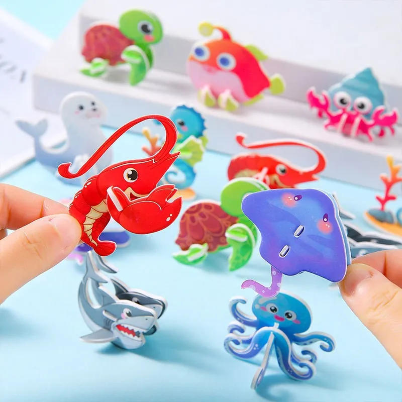 Description Picture 5 of item20pcs Cartoon Ocean Animals 3D Foam Puzzle Educational Toys Kids Birthday Party Favors Children's Prizes Gifts Goodie Bag Filler