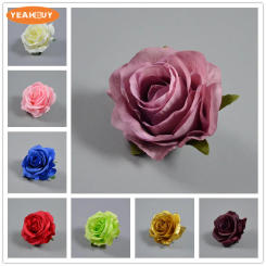 10Pcs 25 Colors 8CM Artificial Silk Fabric Rose Flower Heads For Wedding Wall Arch Party Home Decoration DIY Hat Accessories