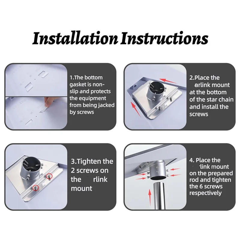 Description Picture 3 of itemStarlink Gen 3 Pipe Adapter,Starlink Pole Mount,Mount Starlink Gen 3 Mount Kit,Starlink V3 Standard Dish Mount Plate Roof