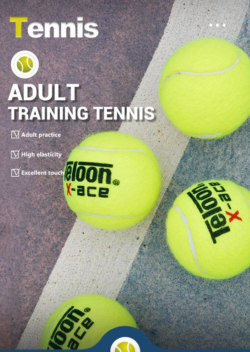 Description Picture 5 of item10Pcs Teloon Tennis Balls Rising Good Bounce for Advanced Player Amateur Competition Practice Training Wool Tennis Ball
