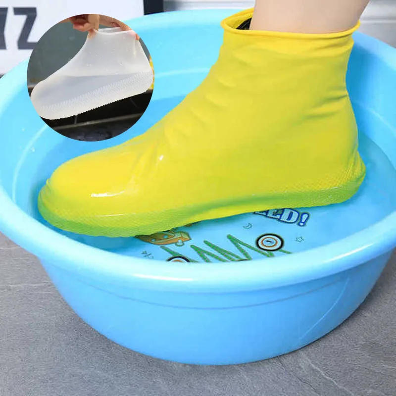Description Picture 4 of item1 Pair Silicone WaterProof Shoe Covers Lip-resistant Rubber Rain Boot Rain Gear Overshoes Accessories for Outdoor Rainy Day