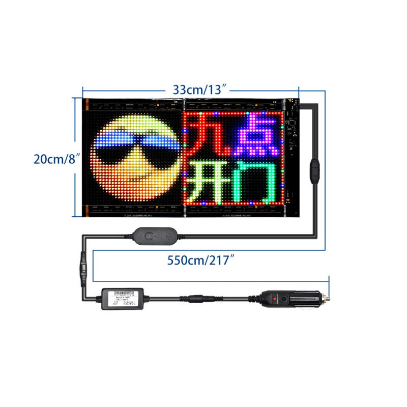 Description Picture 6 of itemApp Bluetooth Control Led Car Sign, Car Mounted Flexible Advertising Screen Display Screen, Soft Screen Support For Static Dynam