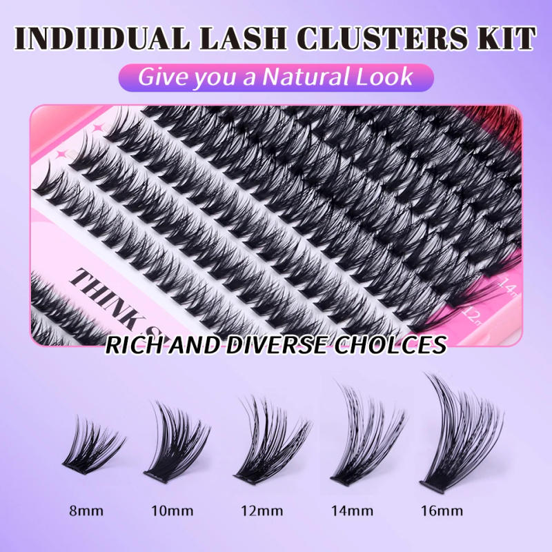 Description Picture 6 of itemDIY Lash Extension Mix Styles Lash Clusters Individual with Bond&Seal Remover Tweezers Lash Brush for Self Application Makeup