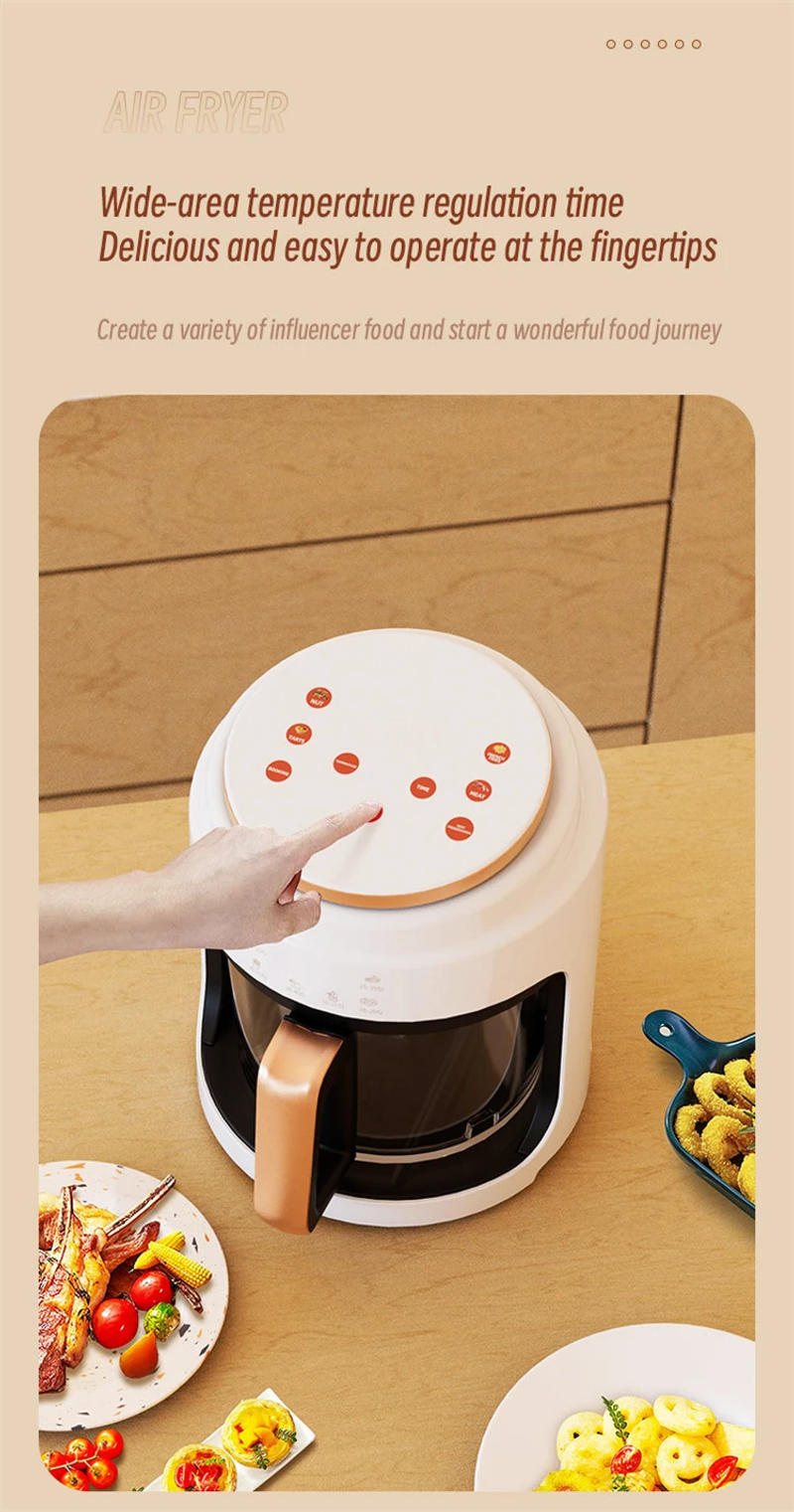 Description Picture 5 of item220V Visual Air Fryer 3L Capacity Oil-free Electric Fryer Automatic Household 360°Baking LED Touchscreen Deep Fryer without Oil