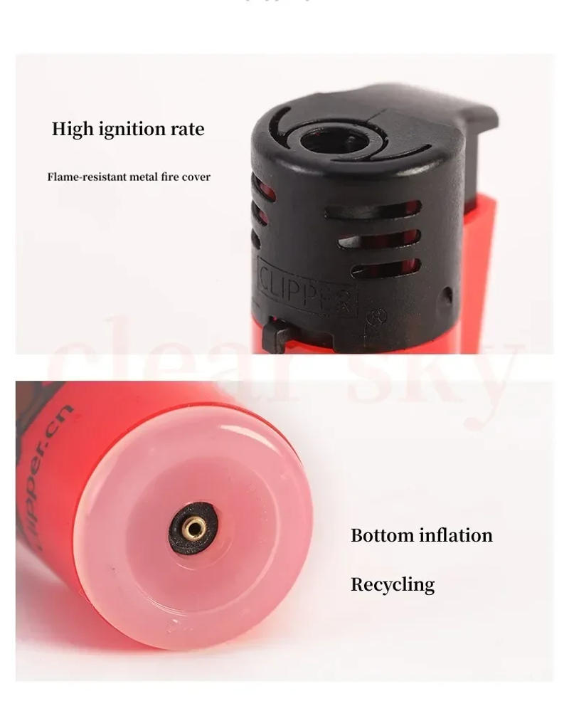 Description Picture 4 of itemClipper Lighter Butane Inflatable Lighter Electric Ignition Windproof Lighter Pink Jet Flame Smoking Gadget Very Cool Men's Gift