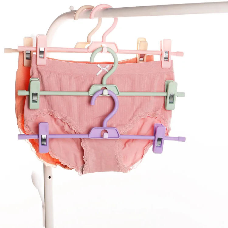 Description Picture 6 of itemSkirt Peg Hanger with Adjustment Plastic Grip Pant Rack Space Saving Attachable Underwear Drying Rack Wardrobe Storage Organizer