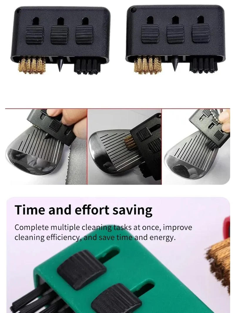 Description Picture 6 of itemGolf Cleaning Brush Copper Hair Three-in-one Club Brush Ball Head Brush Three-hole Brush Copper Brush Golf Supplies