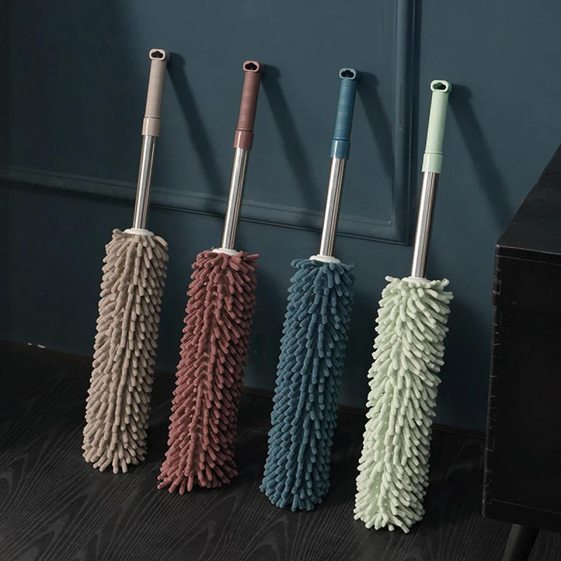 Description Picture 2 of item1pc Extendable Handle Feather Duster Telescopic Dust Brush Cobweb Brush Catcher Mites Gap Dust Car Home Cleaning Tools