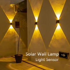 LED Outdoor Solar Wall Light Garden Villa Courtyard Porch Landscape Decorative Lamp Up And Down Luminous Wall Washer Lights