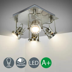 Depuley Modern Track Lighting Kit Industrial Tracking Light Fixtures Adjustable Flush Mount Ceiling Spot Lights for Kitchen