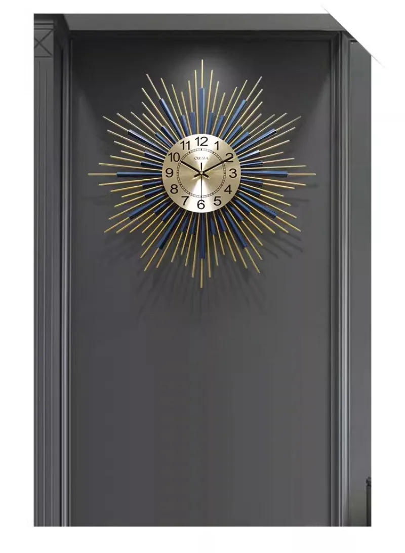 Description Picture 3 of itemModern Luxury Wall Clock Living Room Creative Metal Case Dining Room Bedroom Large Size Wall Clock Art Aesthetic Home Decoration