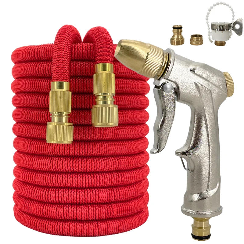 Description Picture 2 of item25ft-125ft Expandable Garden Hose With Nozzle, Lightweight & Durable, No-Kink Flexible Hose For Car Washing, Outdoor Watering