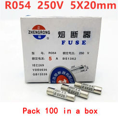 100pcs ceramic fuse 5mm x 20mm slow melting R054 AC250V 0.5A, 1A, 2A, 3A, 4A, 5A, 6A, 8A, 10A, 13A, 15A, 16A, 20A, 25A