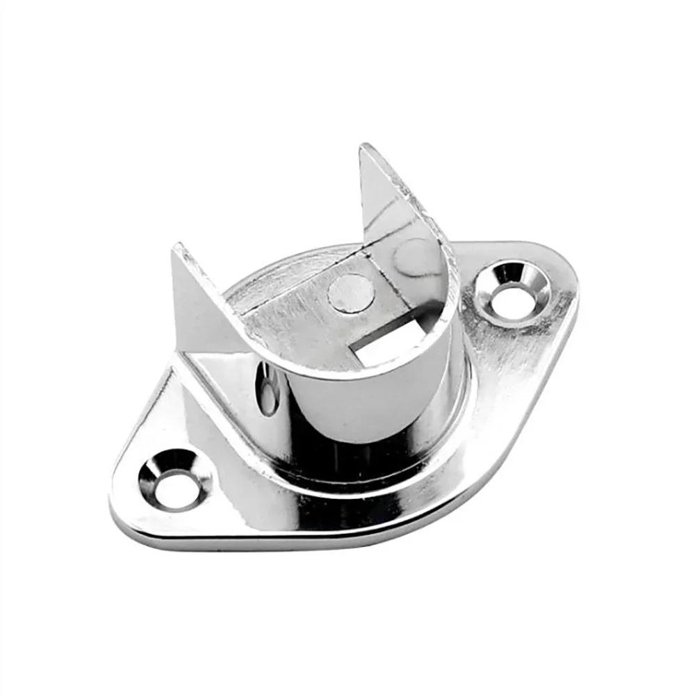 Description Picture 6 of item2 pcs chrome flange clothes tube bracket thickened hidden seat solid clothes pole clothes through seat hardware
