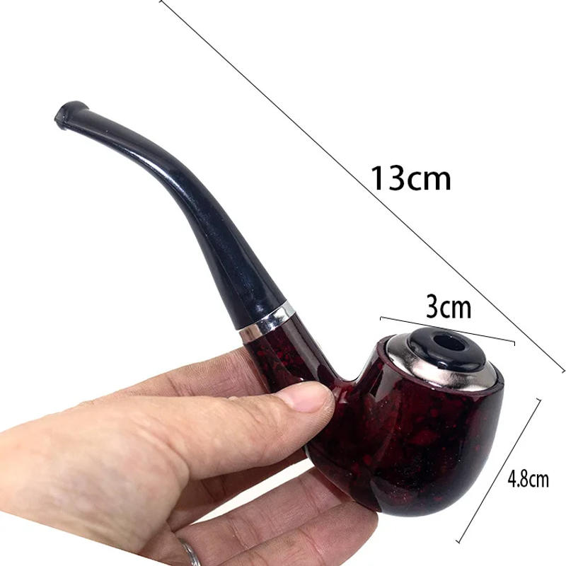 Description Picture 3 of itemEbony Wood Pipes for Smoking Bent Type Pipe Accessory Carving Pipes Smoke Tobacco Cigarette Acrylic Holder Oil Burner Pipe
