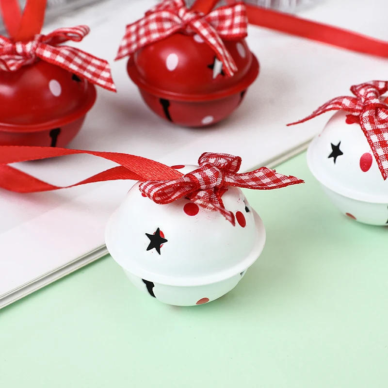 Description Picture 4 of item12Pc Christmas Snowflake Jingle Bell With Bowknot Xmas Tree Metal Bell Hanging Pendant DIY Christmas New Year Navidad Noel Decor