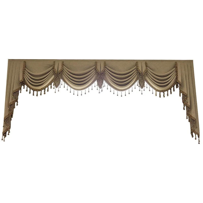 Description Picture 3 of itemModern European Luxury Curtain for Living Room Bedroom Applicable To Window Advanced Velvet Valance Villa Castle Valance Custom