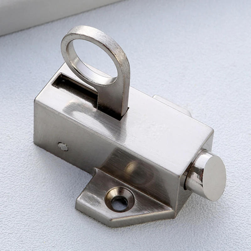 Description Picture 4 of itemAutomatic Door Bolt Latch Home Window Gate Security Pull Ring Spring Bounce Door Bolt Automatic Latch Lock