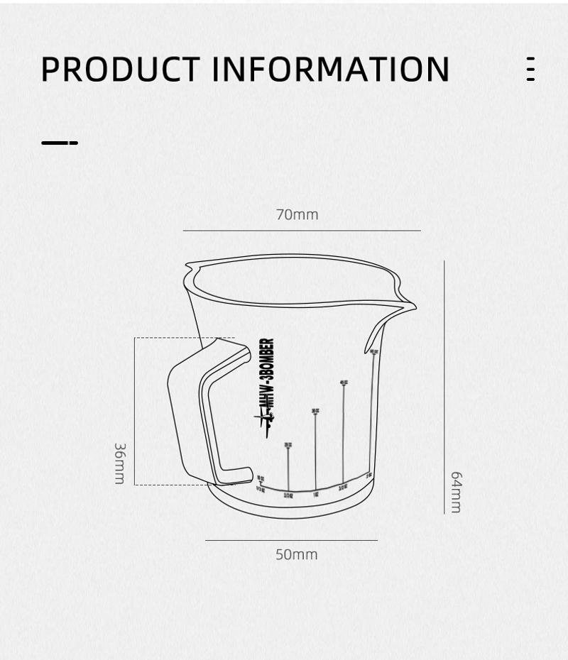 Description Picture 2 of itemMHW-3BOMBER Double Espresso Shot Glass 2oz Double Spouts Espresso Measuring Cup with handle Mini Milk Jugs Coffee Glass Cups