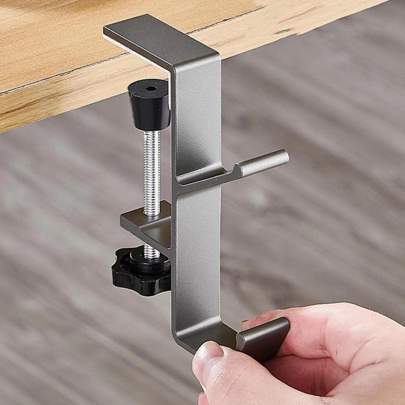 Description Picture 4 of itemMultifunction Desk Edge Hook Adjustable Backpack Storage Hook Portable Handbag Rack Punch Free Home Office Desk Edge Hanger