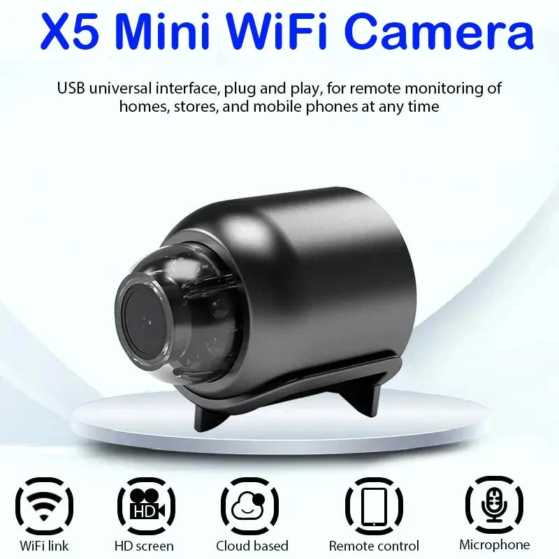 Description Picture 2 of item1080P HD Mini Camera X5 Wifi Wireless Smart Home Network Camera Indoor Security Monitoring Night Vision Camera Audio Recorder