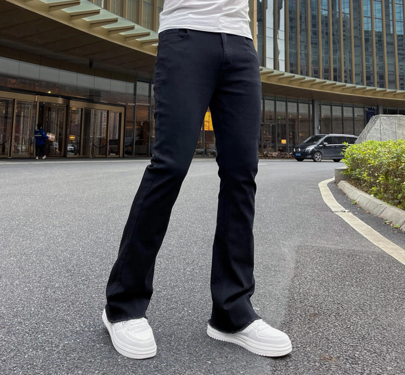 Description Picture 3 of itemNew men's fashion slim flared jeans High quality solid color elastic skinny jeans for spring summer autumn winter men's pants