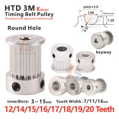 HTD 3M synchronous pulley 12 14 15 16 17 18 19 20-Tooth Belt Width 6 10 15 MM Inner Bore 3 4 5 6 8 10MM Timing Pulley 3D Printer