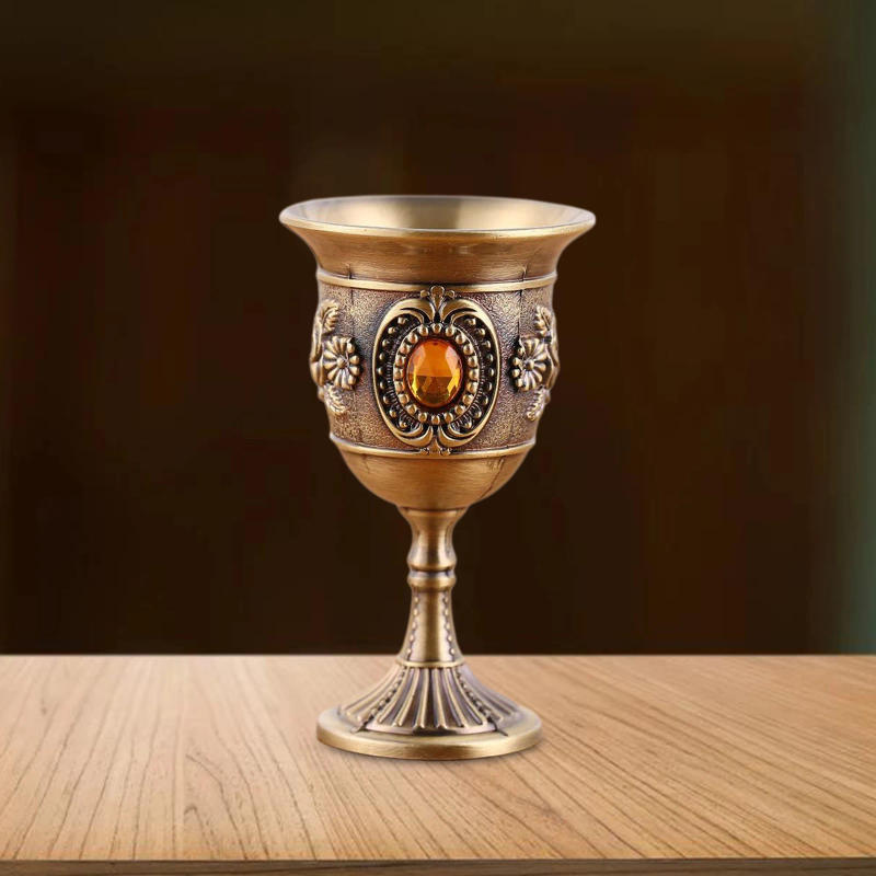 Description Picture 5 of item30ml Wine Glasses Vintage Chalice Medieval Goblet Wedding Handcraft Engraved Metal Wine Cup For Bar Home Decor