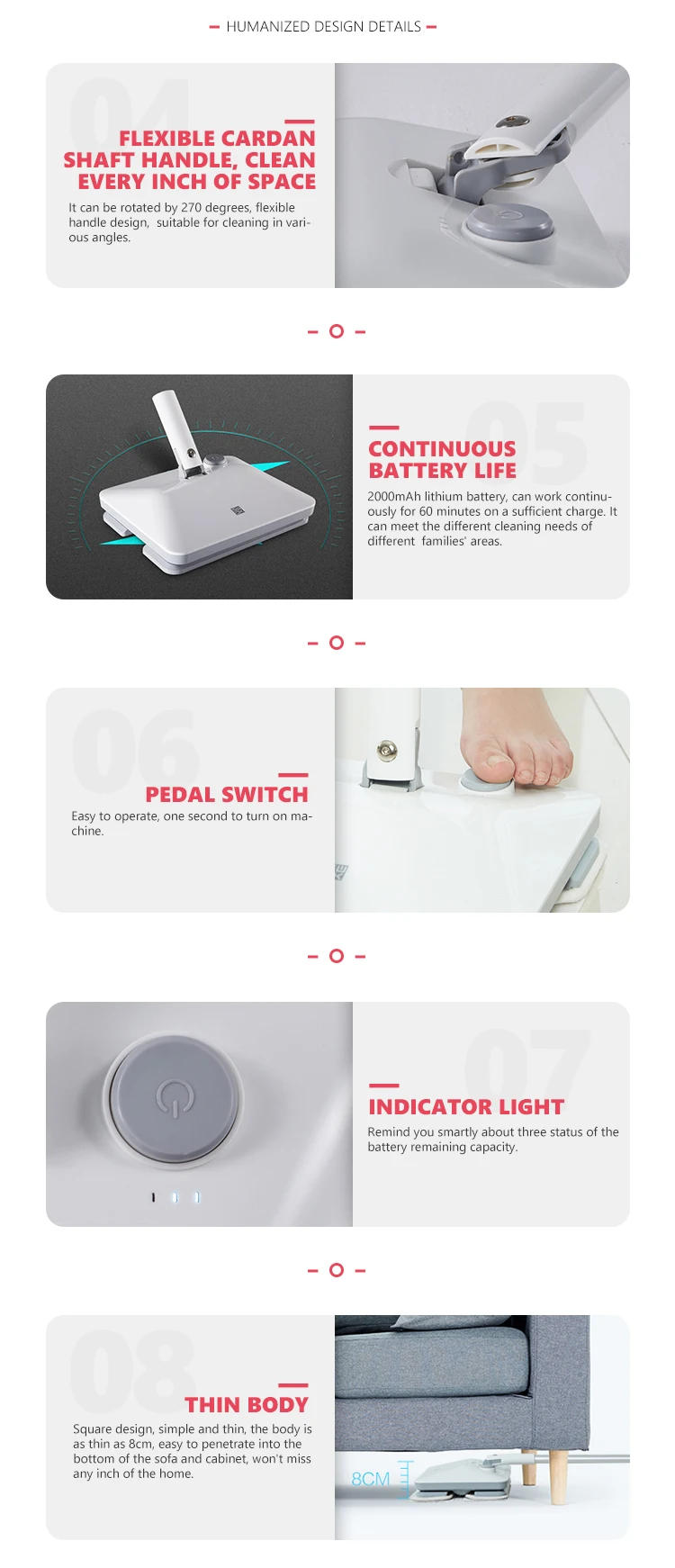 Description Picture 5 of itemHome Handheld Shaft Handle Cleaner Cordless Easy Floor Cleaning Steam Electric Mop