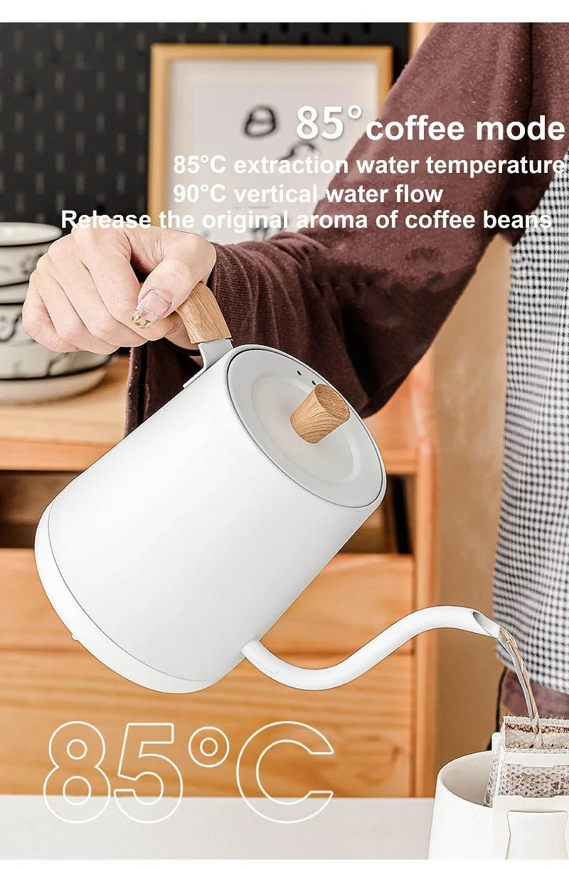 Description Picture 6 of item110V Electric Kettle Smart Hand Brewed Gooseneck Coffee Pot 800ml Home Temperature Controlled Kettle Suitable For Coffee/Tea