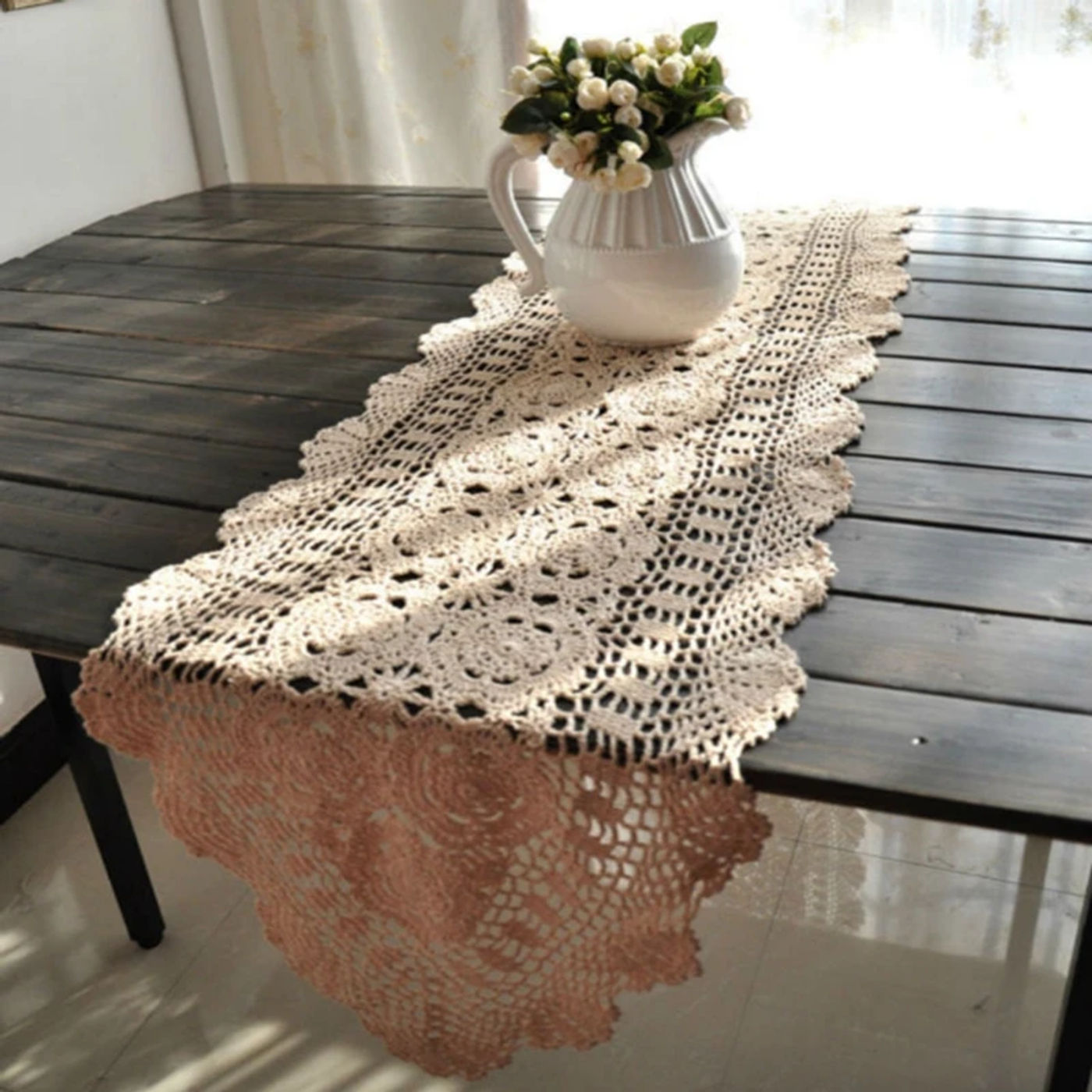 Description Picture 2 of itemCrochet table runners  vintage hand crocheted table runners