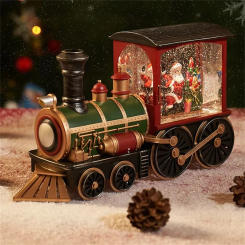 Christmas Gift Train Crystal Ball Ornament ,Christmas Gift Christmas Eve Decoration Lighting Train Box Crystal Ball Ornaments