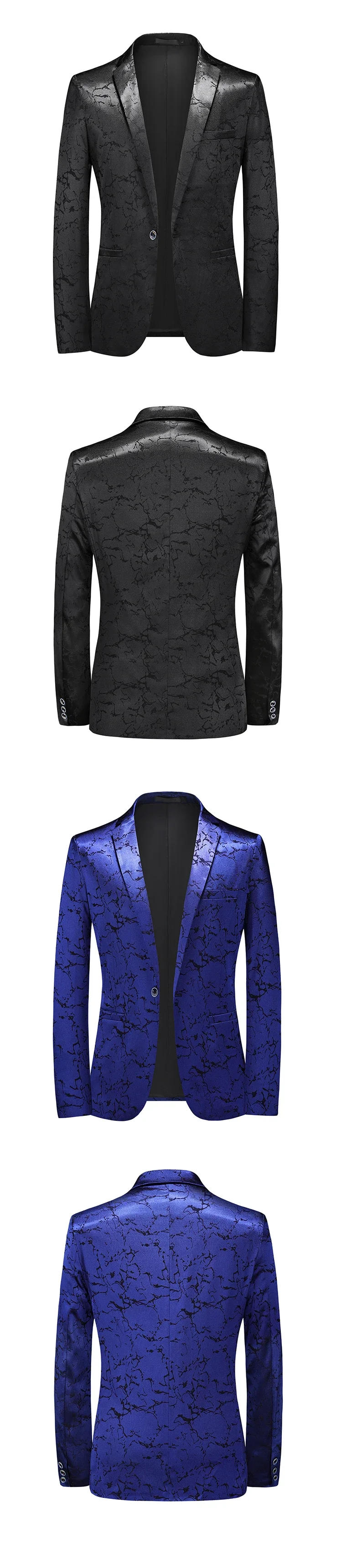 Description Picture 2 of item2024 Fashion New Men's Leisure Business Personalized Print Slim Fit Suit Coat Large Top