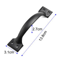 Vintage Cast Iron Door Pull Handle Cupboard Drawer Wardrobe With Mounting Screws Retro Iron Cabinet Black Door Knob