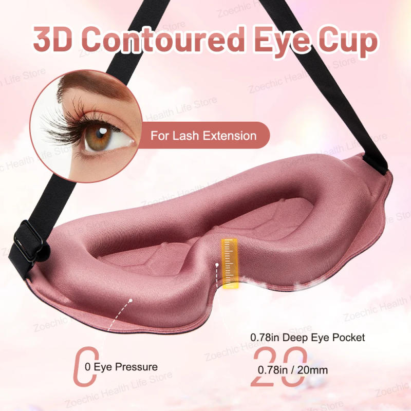 Description Picture 4 of itemEye Mask for Sleeping 3D Contoured Cup Blindfold Concave Molded Night Sleep Mask Block Out Light with Women Men