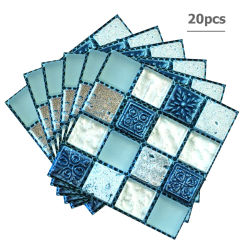 20pcs/set DIY Kitchen Bathroom Stickers Waterproof Self Adhesive 3D ​tile Adhesive Pads Wall Stickers Mosaic Tile Decal Decor