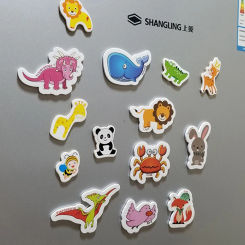 Animal Fridge Magnet Fish And Crab Wooden Fridge Magnet 3D Cartoon Sticker Toy For Kids Diy Office Whiteboard Gadget