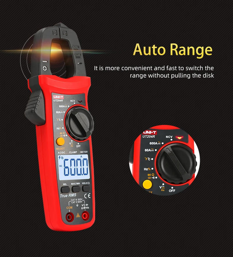 Description Picture 6 of itemUNI-T Digital Clamp Meters UT204R UT202F UT203R 400A 600A AC Current Clamp Multimeter High Precision Pliers Ammeter Voltmeter