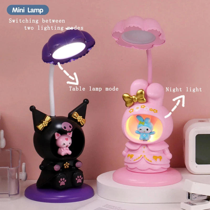 Description Picture 4 of itemAnime Sanrio Kuromi My Melody Cute Bedside Night Light electric fan Cartoon Light Cartoon Kawaii USB Charging Children's Gift
