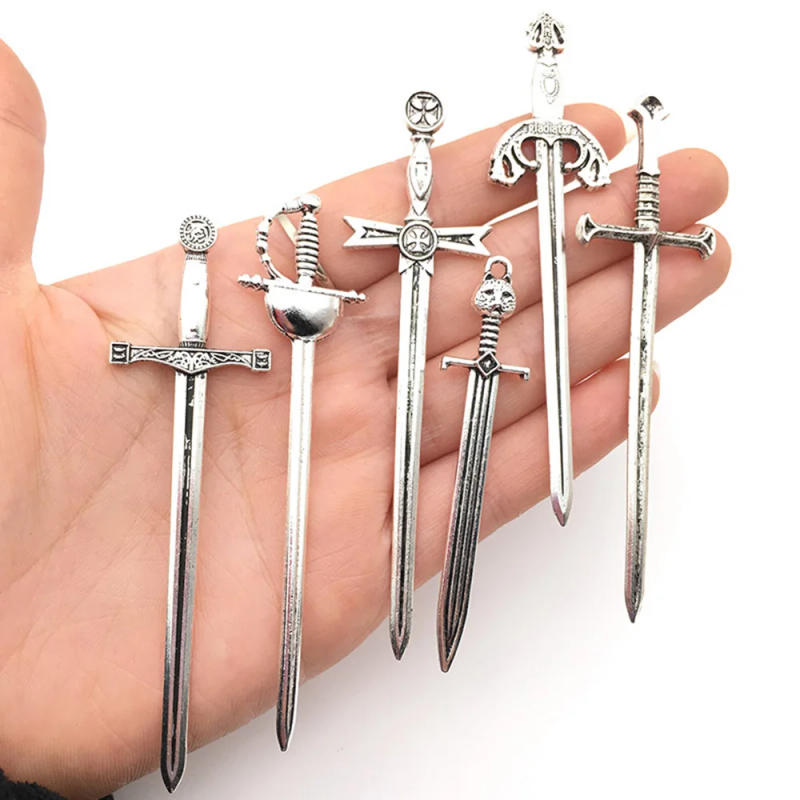 Description Picture 3 of item1Set Alloy Model Long Sword Accessories for Children's Toys DIY Dollhouse Model Knight Sword Role-playing Props