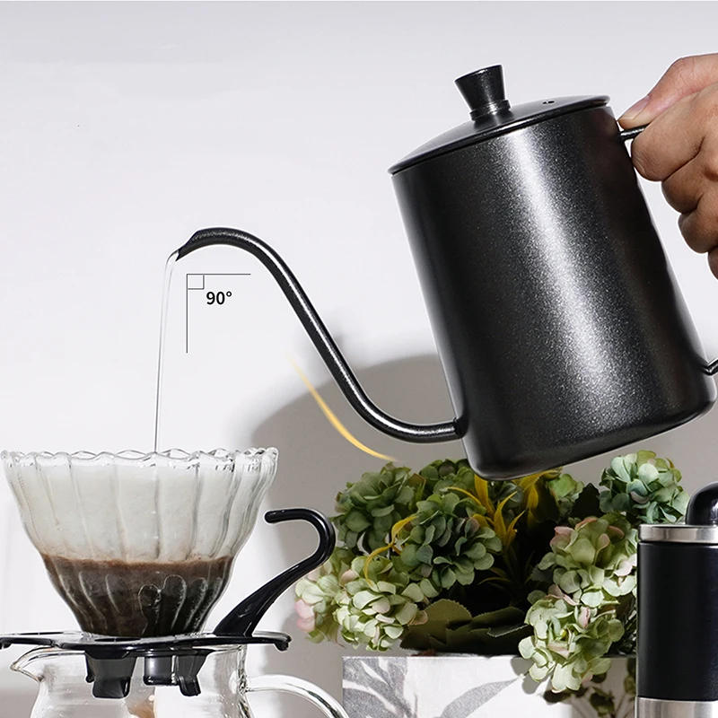 Description Picture 2 of item350ML/600ML Drip Kettle Coffee Tea Pot Non-stick Coating Food Grade Stainless Steel Gooseneck Thin Mouth Coffee Drip Kettle