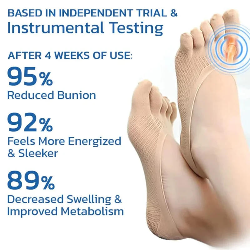 Description Picture 5 of item1 Pairs Women Orthopedic Compression Toe Socks, Full Toe Yoga Sock with Gel Tab, Soft Breathable Five Finger Socks