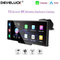 10.26 Inch Dash Cam 4K 2160P Rearview Camera Carplay & Android Auto DVR GPS Navigation Voice Control Car DVR BT FM Cam Dashboard